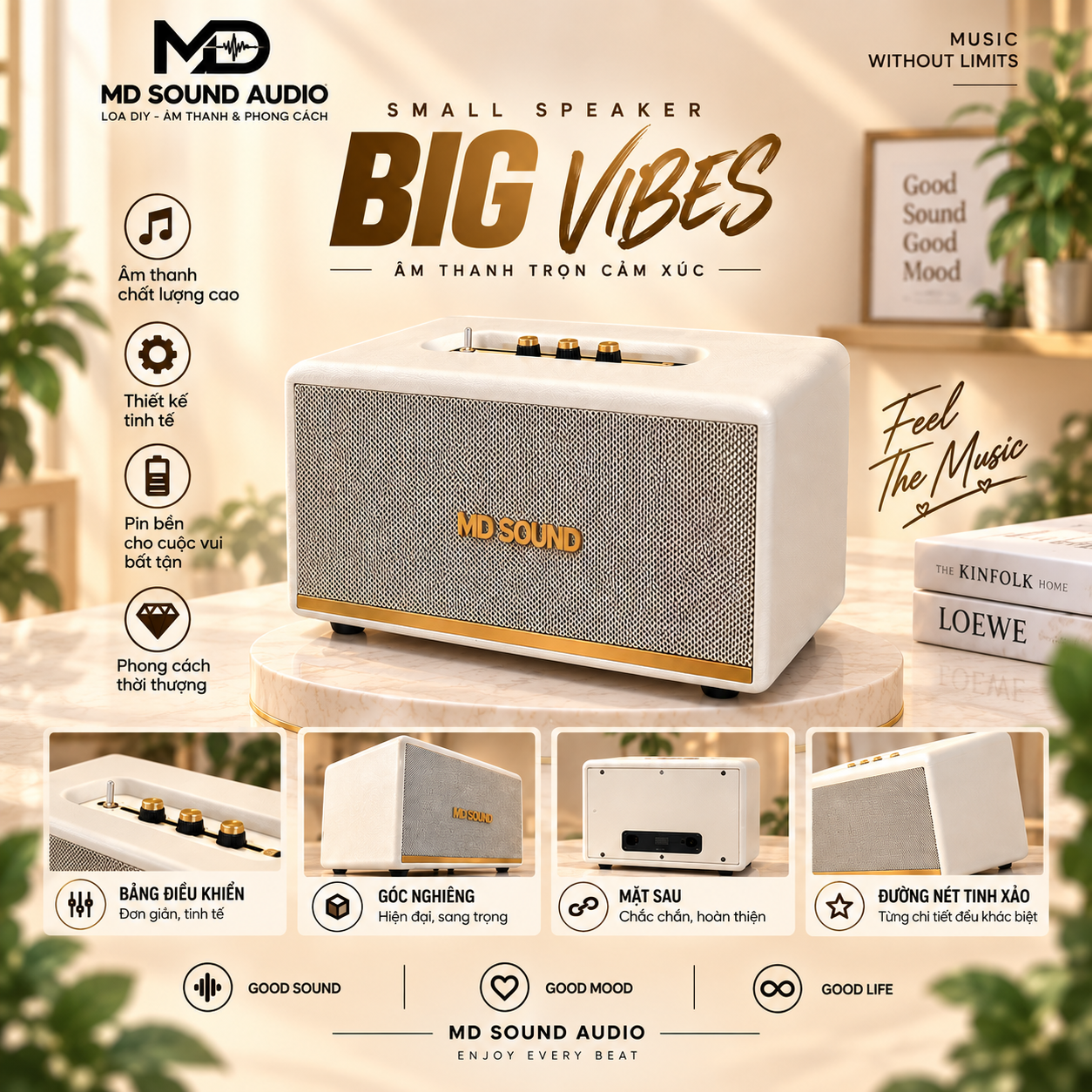 Loa Bluetooth MD Sound Classic Acton Style Vintage