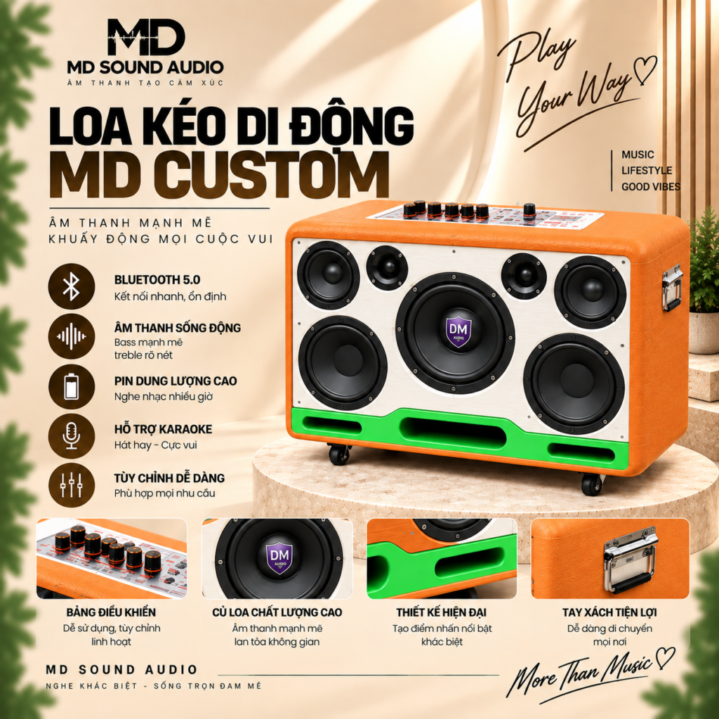 Loa karaoke MD Sound PDK500 Edition Bass Đôi 20 Độ Sub 25