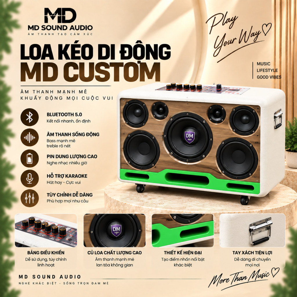 Loa karaoke MD Sound PDK500 Edition Bass Đôi 20 Độ Sub 25