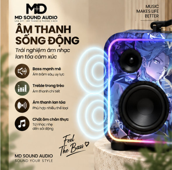 Loa Bluetooth Xách Tay MD Sound BoBox BB4 - BASS Uy Lực - Ảnh 3