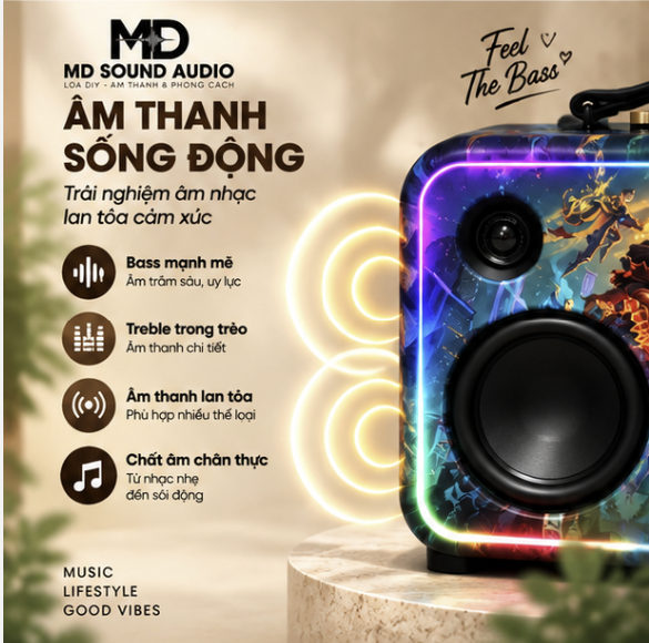 Loa Bluetooth Xách Tay MD Sound BoBox BB4 - BASS Uy Lực - Ảnh 4