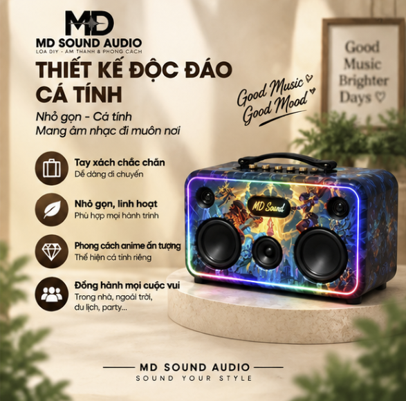 Loa Bluetooth Xách Tay MD Sound BoBox BB4 - BASS Uy Lực - Ảnh 2